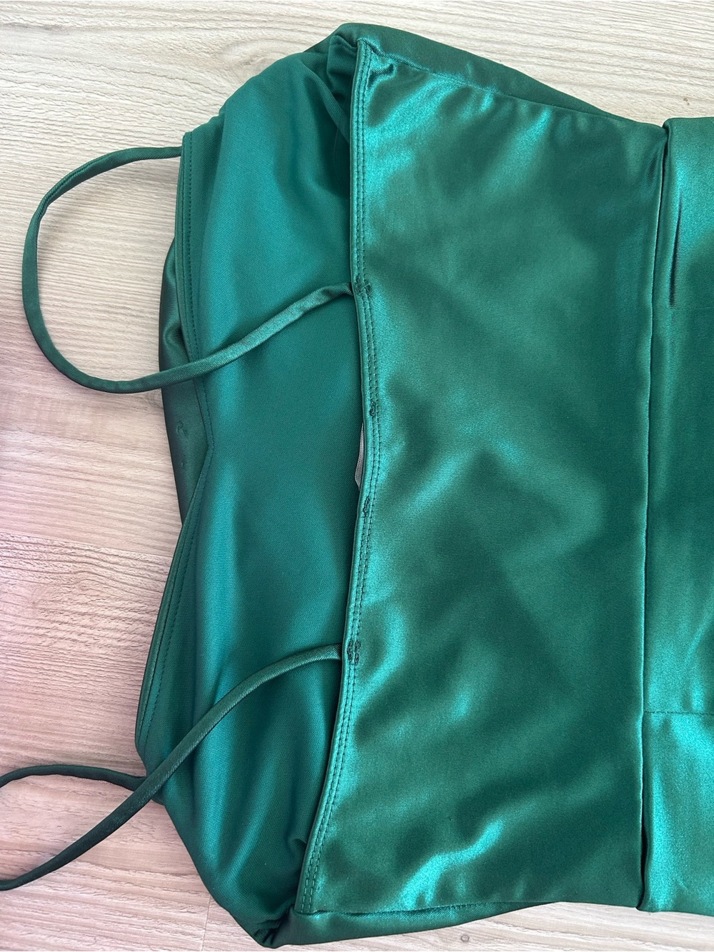 Emerald green evening gown sz L - Picture 10 of 15